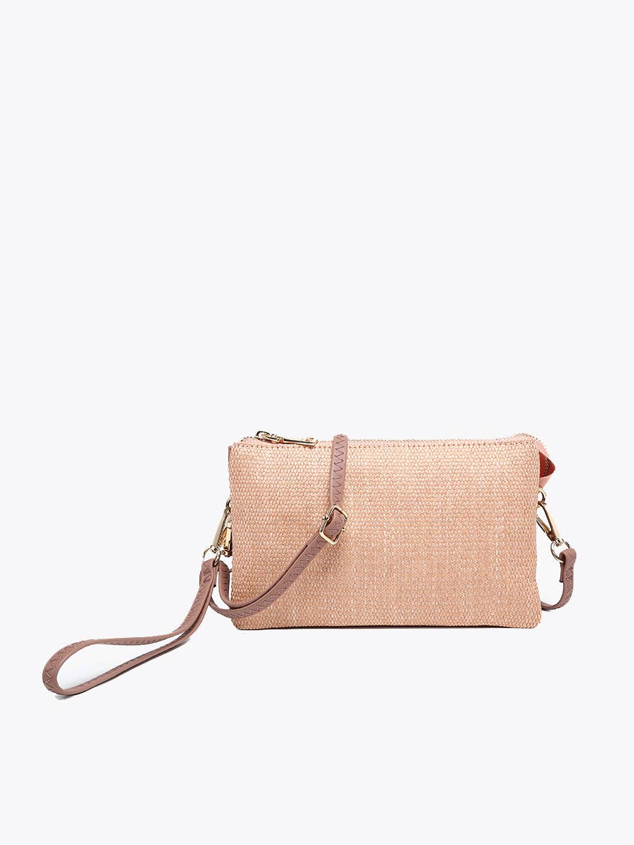M013MSTW Riley Micro Straw 3 Compartment Crossbody/Wristlet