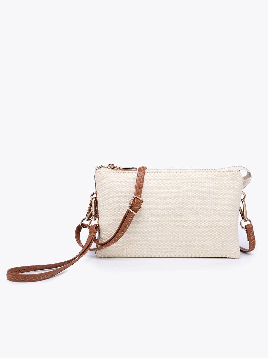 M013MSTW Riley Micro Straw 3 Compartment Crossbody/Wristlet